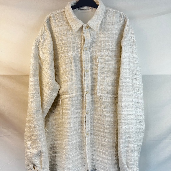 MNML Clothing - EUC Oversized XXL White Tweed Flannel - Faith Connexion/Balmain! - Picture 9 of 16